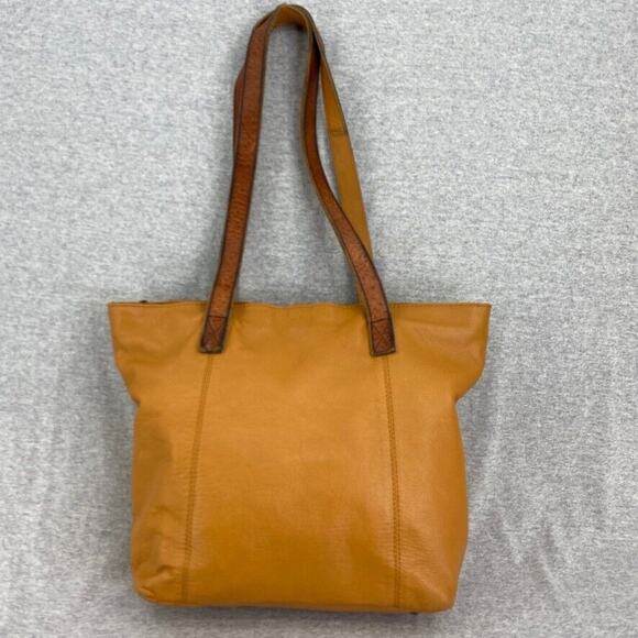 G.H. Bass Leather Purse Tan Brown Tote Bag Shoulder Bag Handbag Carryall - Picture 3 of 16